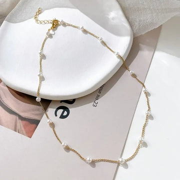 Gold Color New Beads Pearl Choker Necklace - LaVie Jewelery