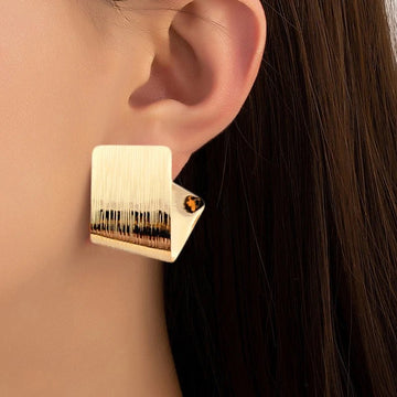 Stylish Small Stud Earrings with Folded Design - LaVie Jewelry