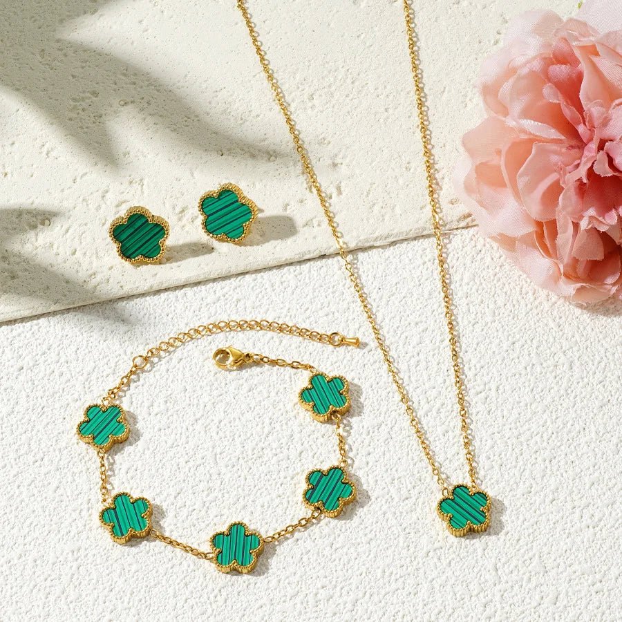 Stainless Steel Luxury Plum Blossom Jewelry Sets - LaVie Jewelery