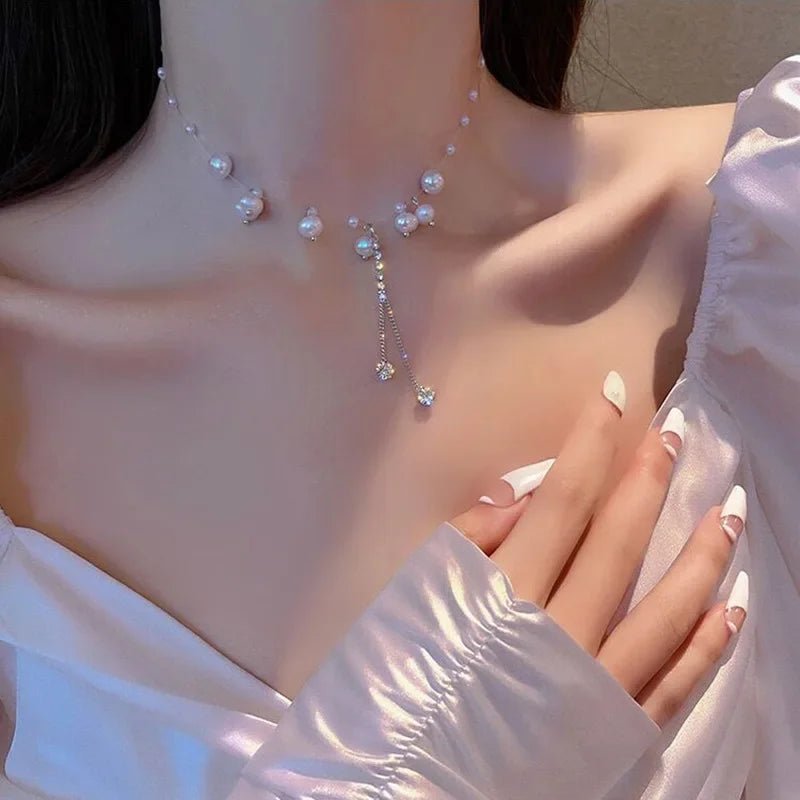 Gold Color New Beads Pearl Choker Necklace - LaVie Jewelery