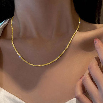 Silver Color Sparkling Clavicle Chain Choker Necklace - LaVie Jewelery