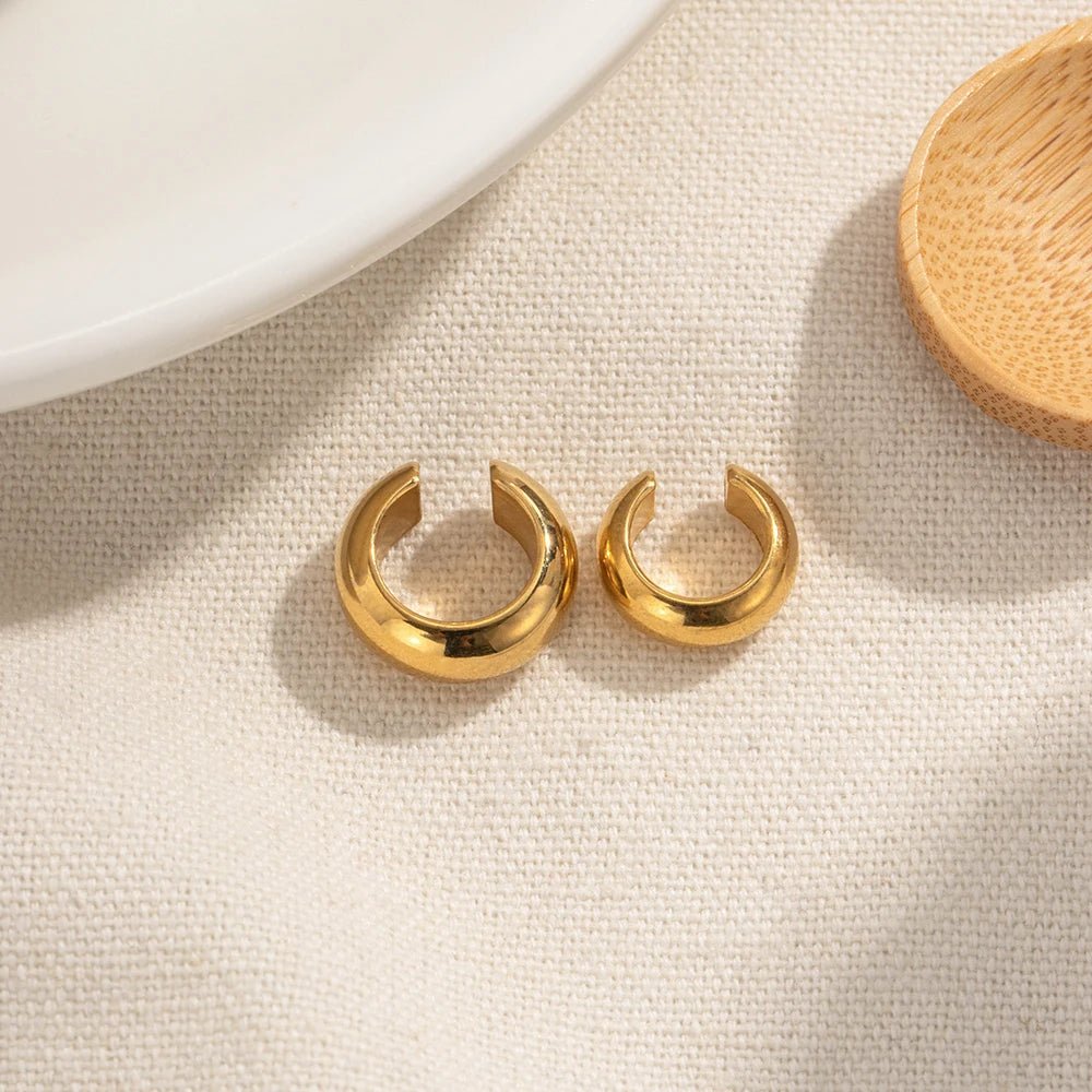 Stainless Steel Gold Silver Earcuff Earrings - LaVie Jewelery
