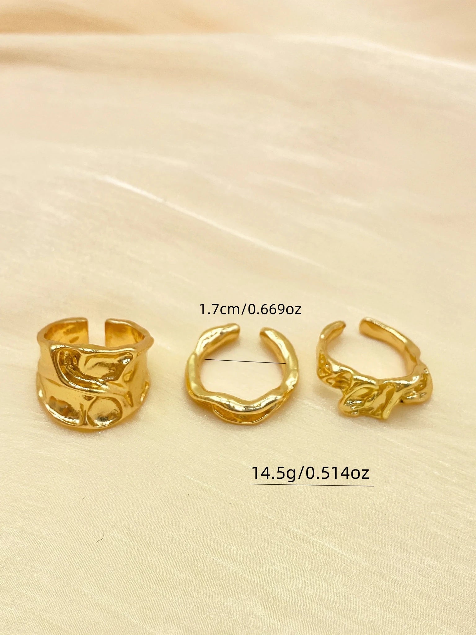 Punk Gothic Style 3 - Piece set of Abstract Geometric Irregular Rings - LaVie Jewelery