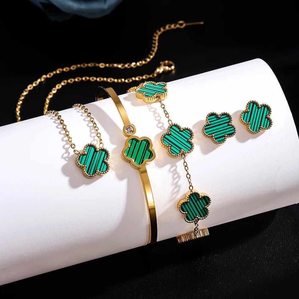 Stainless Steel Luxury Plum Blossom Jewelry Sets - LaVie Jewelery