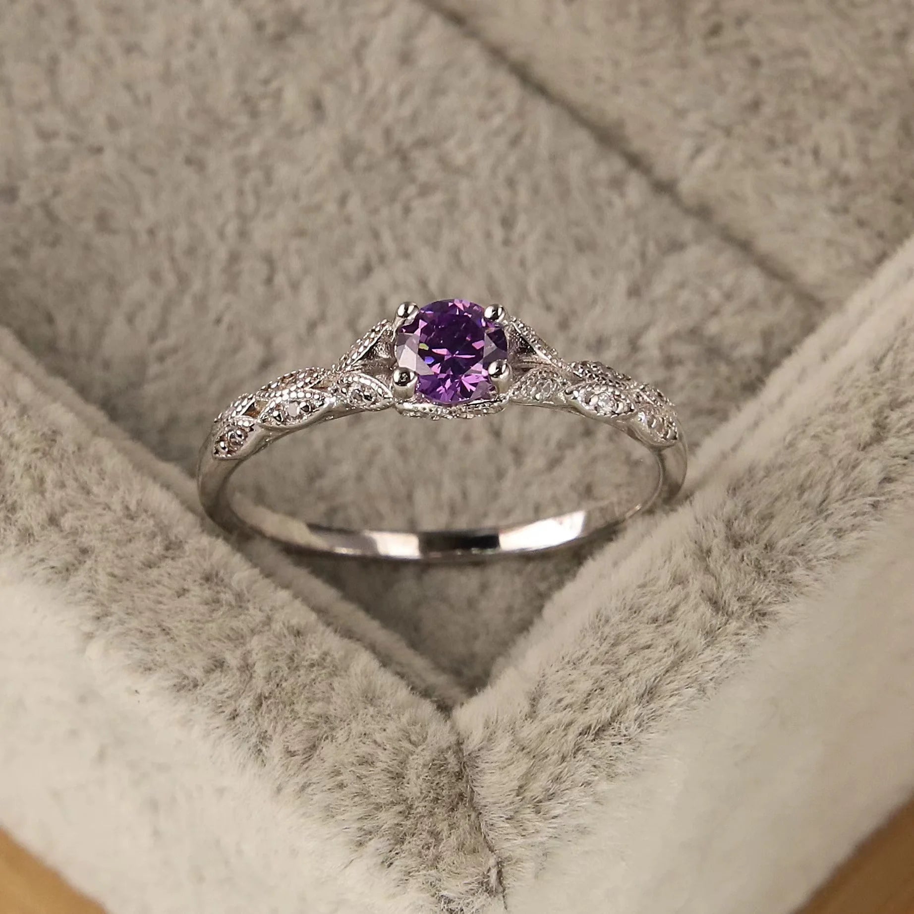 Europian Style Amethyst Zirconia Rings - LaVie Jewelery