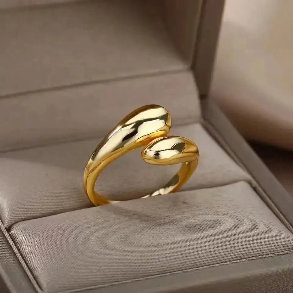 Stainless Steel Smooth Double Ball Beads Rings - LaVie Jewelery