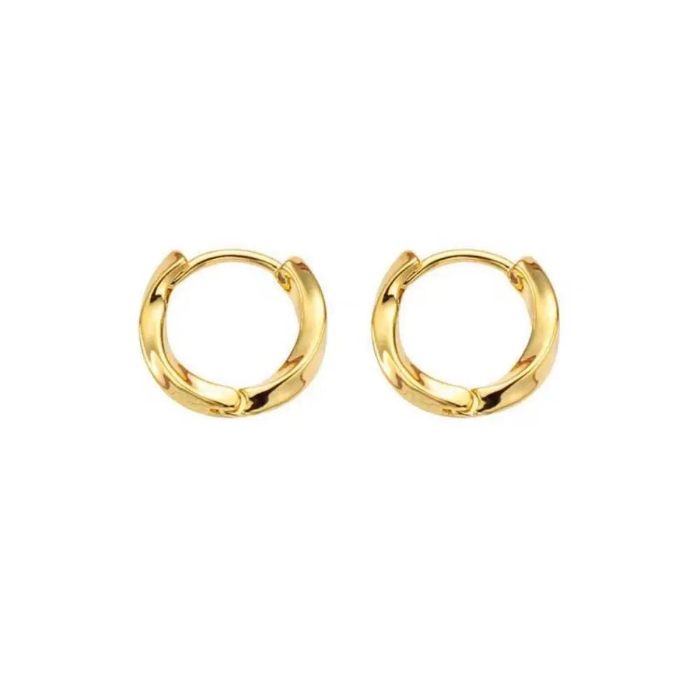 18K Gold Plated Silver Color Circle Hoop Earrings - LaVie Jewelery
