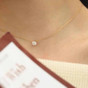 Stainless Steel Gold Zircon Charm Necklace - LaVie Jewelery