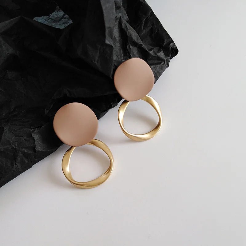 Vintage Brown Round Dangle Drop Earrings - LaVie Jewelery