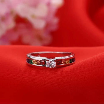 925 Sterling Silver Color Rainbow Cubic Zircon Rings - LaVie Jewelery