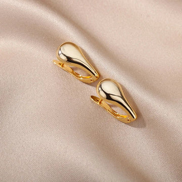 Stainless Steel Chunky Flat Small Circle Hoop Earrings - LaVie Jewelery