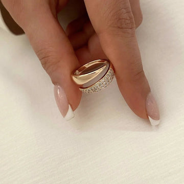18K Gold Plated Stainless Steel Natural Stone Sun Rings - LaVie Jewelery