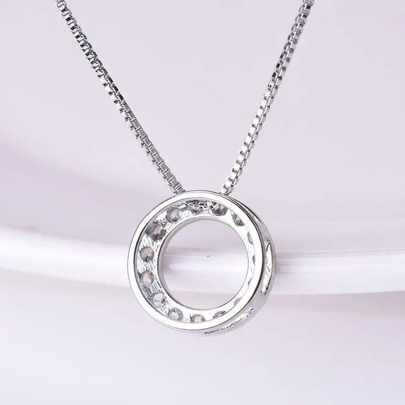 Cubic Zirconia Circle Necklace - LaVie Jewelery