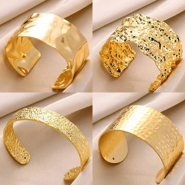 Exquisite Classic Gold Color Stainless Steel Bangles Cuff Bracelet - LaVie Jewelery