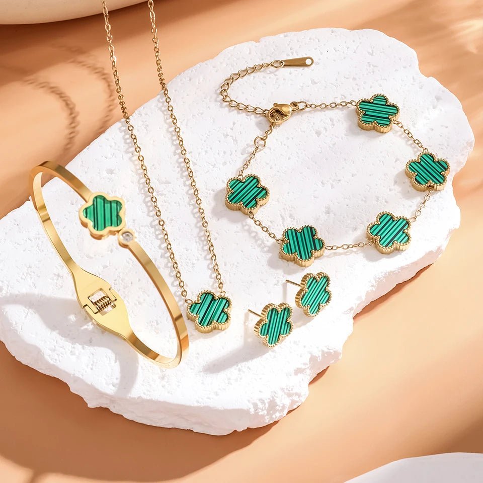 Stainless Steel Luxury Plum Blossom Jewelry Sets - LaVie Jewelery