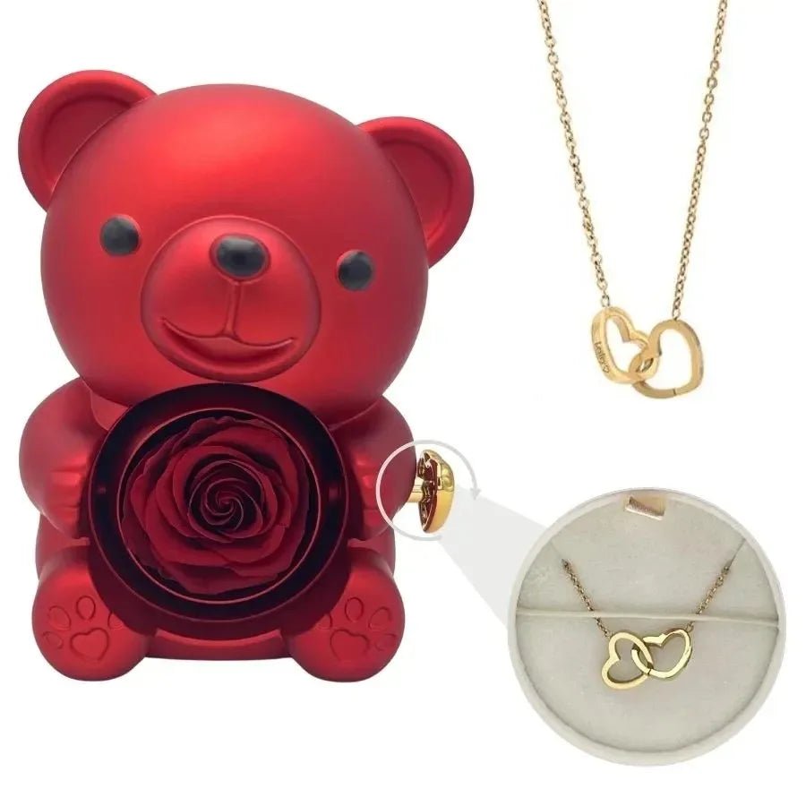 "The Symphony of Love" Rotating Rose & Custom Engraved Necklace Set - LaVie Jewelery