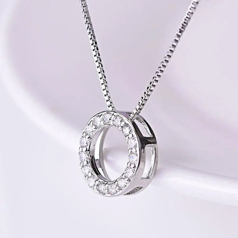 Cubic Zirconia Circle Necklace - LaVie Jewelery