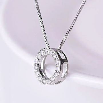 Cubic Zirconia Circle Necklace - LaVie Jewelery
