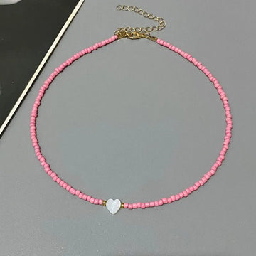 Colorful Love Heart Design Seed Beads Choker Nekklace - LaVie Jewelery