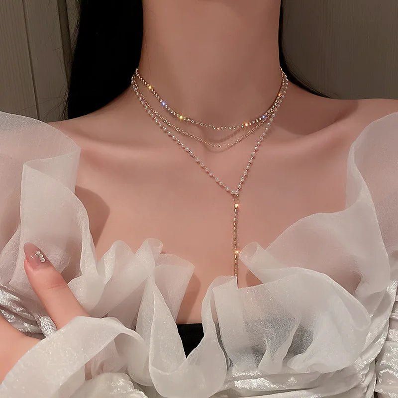 Gold Color New Beads Pearl Choker Necklace - LaVie Jewelery