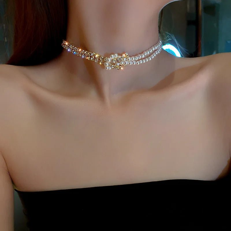 Gold Color New Beads Pearl Choker Necklace - LaVie Jewelery
