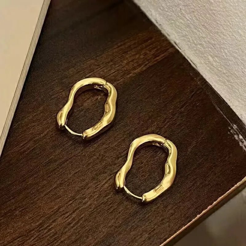 Irregular Oval Hoop Earrings - LaVie Jewelery
