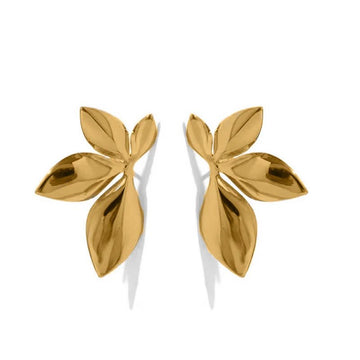 Stainless Steel Leaves Flower Stud Earrings - LaVie Jewelery