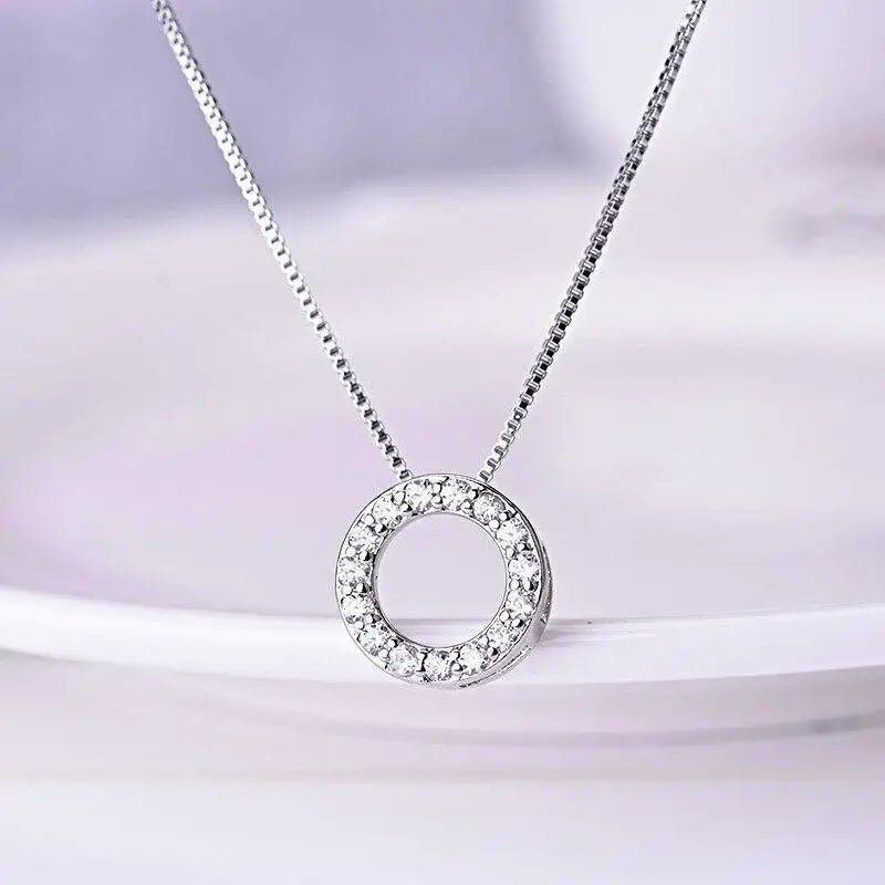 Cubic Zirconia Circle Necklace - LaVie Jewelery