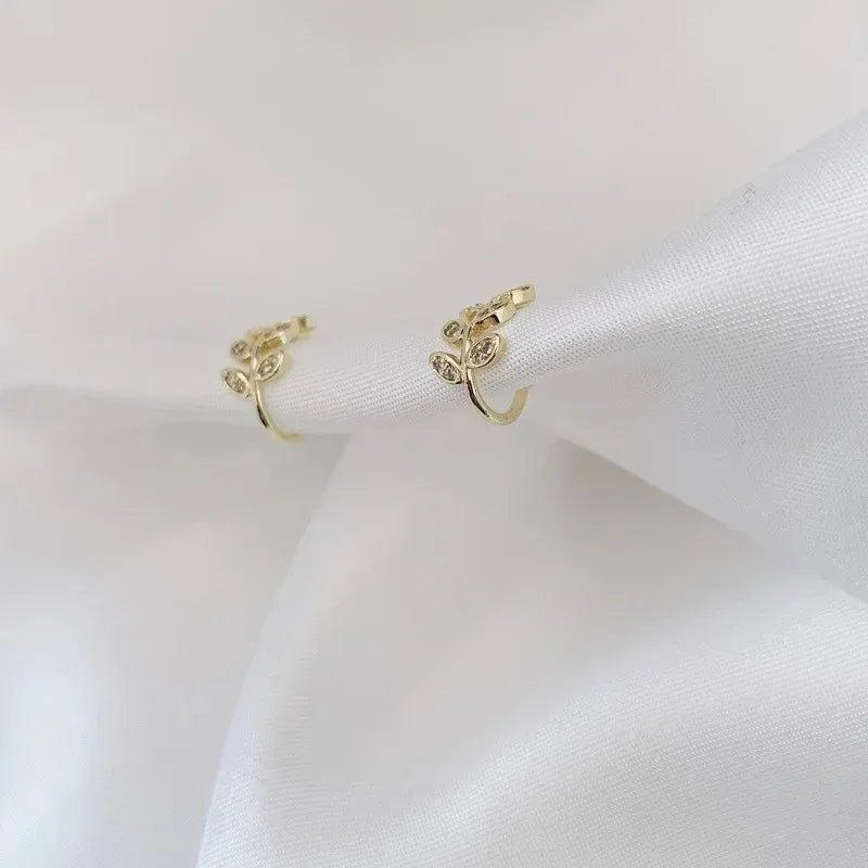 Cute Metal Leaf Earcuff Clips On Earrings - LaVie Jewelery