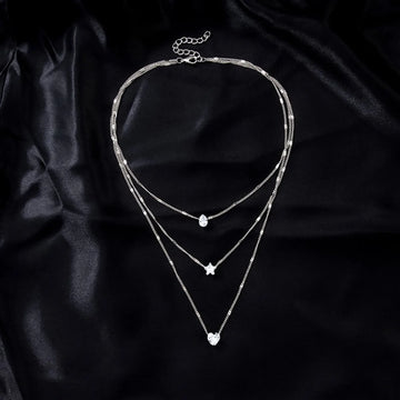 Multi - layer Star Heart Shape Water Drop Pendant Chain Necklace - LaVie Jewelery