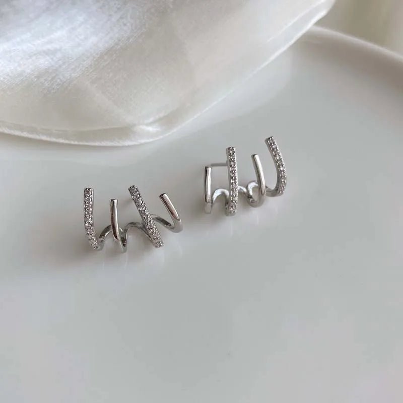 Crystal Rhinestone Claw Stud Earrings - LaVie Jewelery