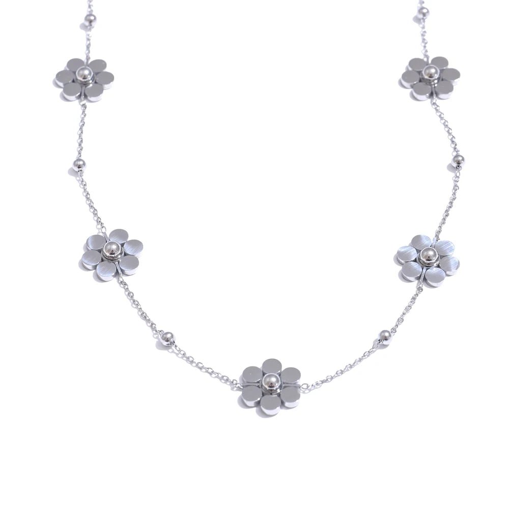 Stainless Steel Flower Chain Fashion Necklace - LaVie Jewelery