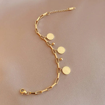 Gold Stainless Steel Pendant Bracelet - LaVie Jewelery