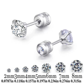 Titanium Steel Zircon Stud Earrings - LaVie Jewelery