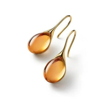 Gold Color Inlay Natural Stone Earrings - LaVie Jewelery