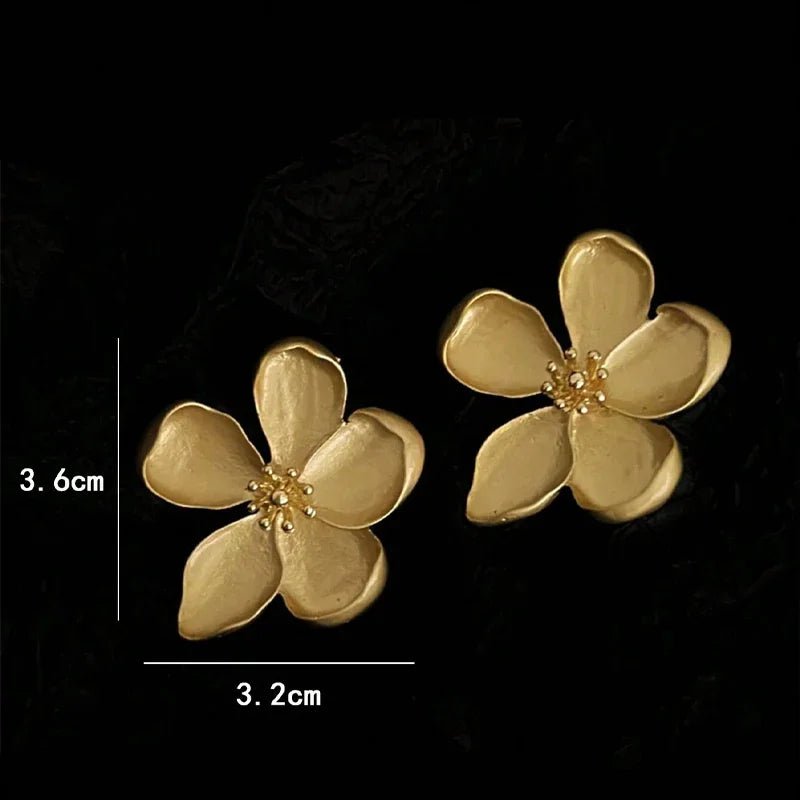 European & American Style Metal Flower Stud Earrings - LaVie Jewelery