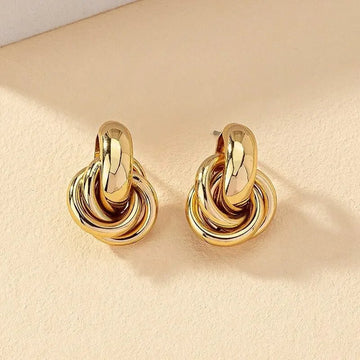 Gold SIlver Color Knot Hoop Earrings - LaVie Jewelery
