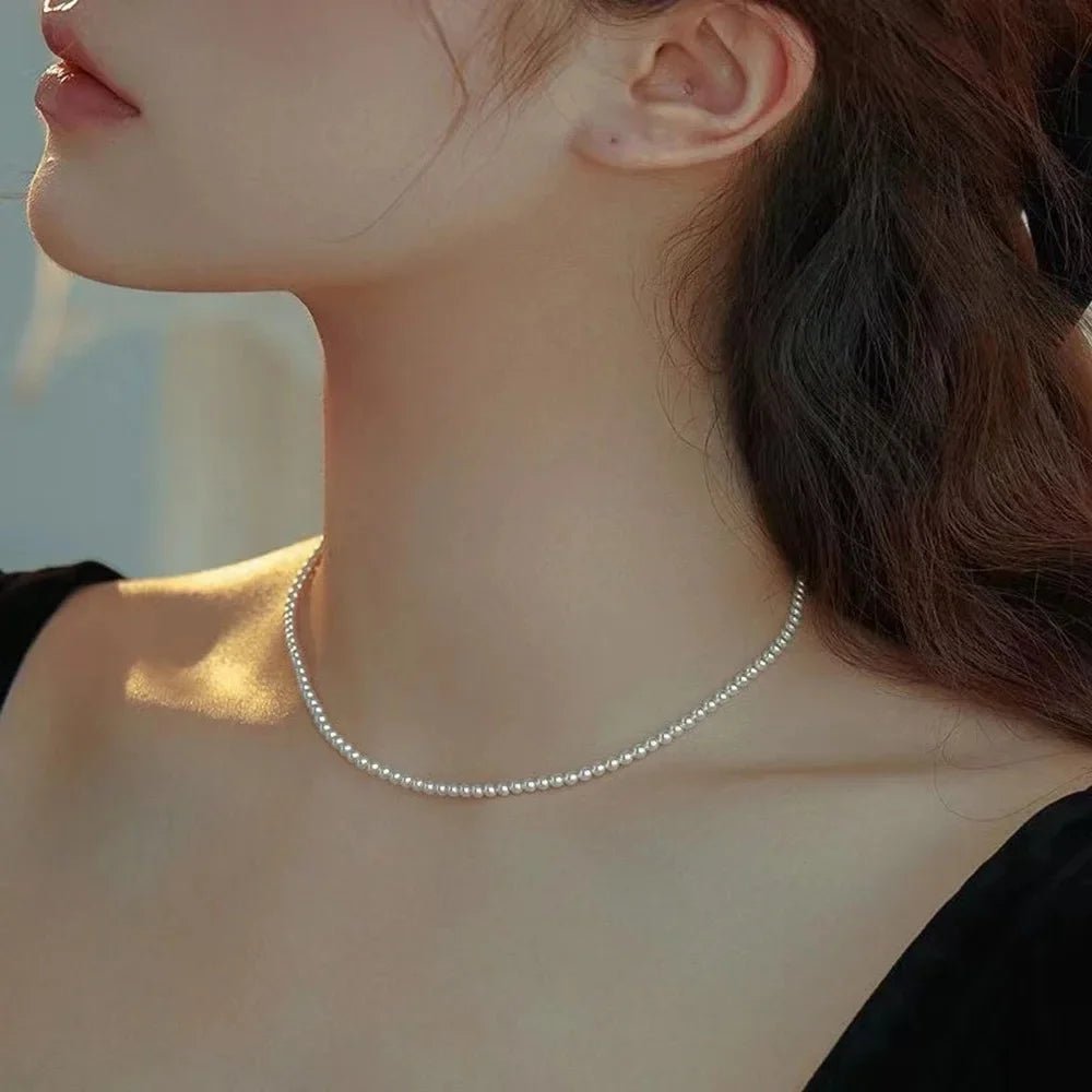 White Pearl Vintage Elegant Chain Choker Necklace - LaVie Jewelery