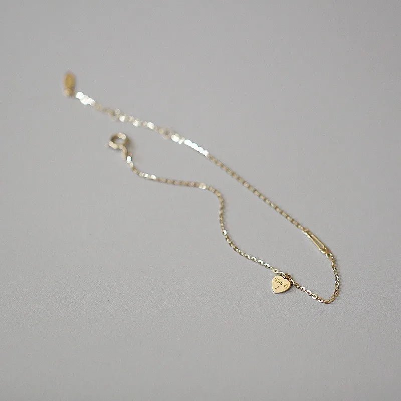 14K Gold‑Plated 925 Sterling Silver Heart Bracelet - LaVie Jewelery