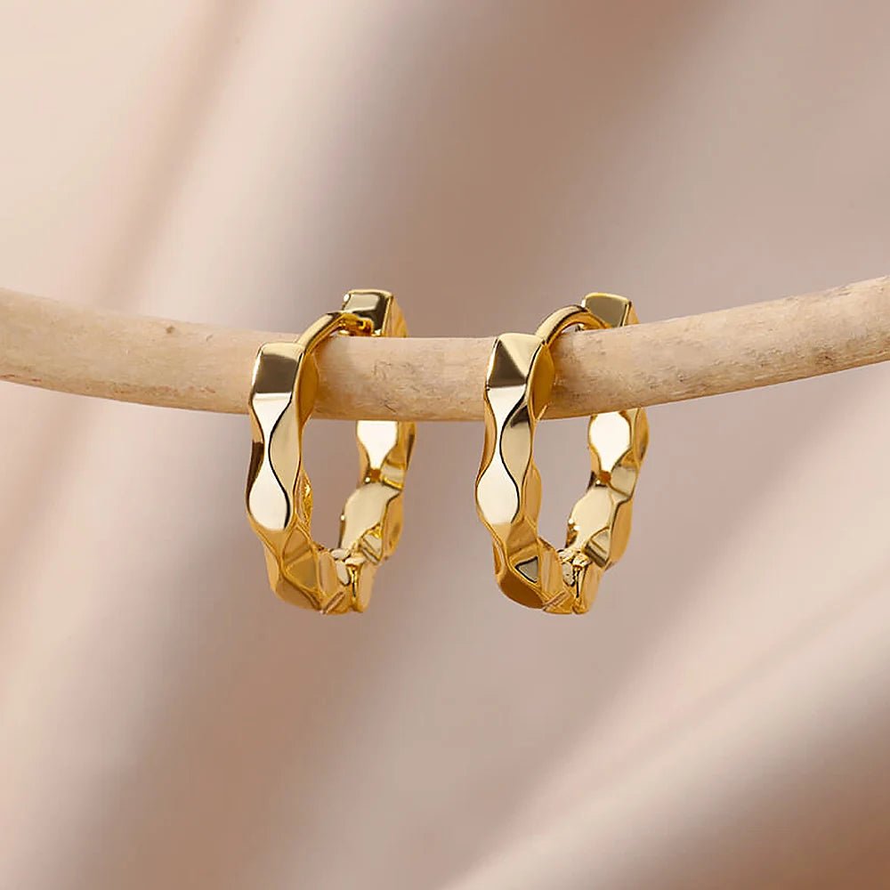 Stainless Steel Vintage Elegant Round Hoop Earrings - LaVie Jewelery
