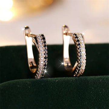 Trendy Crystal Black And White Zircon Earrings - LaVie Jewelery