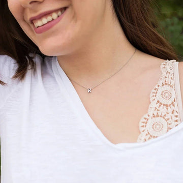 Tiny Initial Gold Silver Necklace - LaVie Jewelery