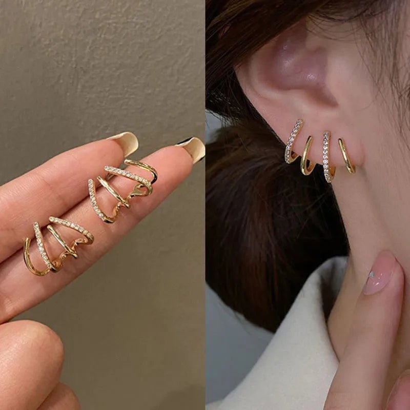 Crystal Rhinestone Claw Stud Earrings - LaVie Jewelery