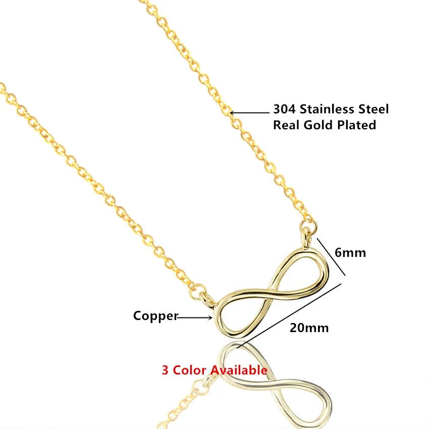 Stainless Steel Boho Charm Infinity Pendant Choker Necklace - LaVie Jewelery