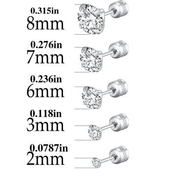 Titanium Steel Zircon Stud Earrings - LaVie Jewelery