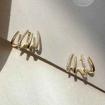 Exquisite Rhinestone Decor Ear Cuff Earrings - LaVie Jewelery