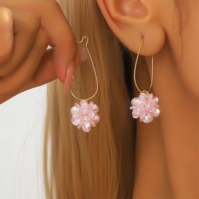 Flower Ball Versatile Elegant Long Earrings - LaVie Jewelery