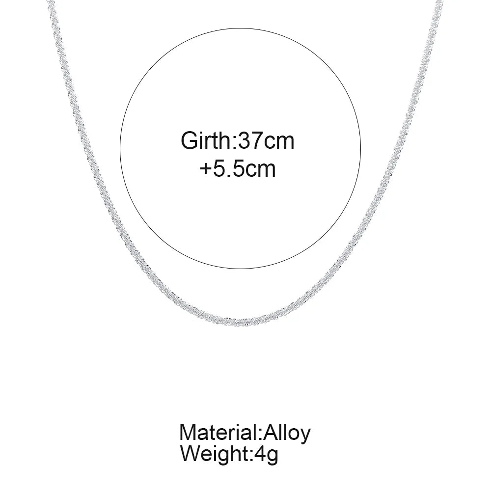 Silver Color Sparkling Clavicle Chain Choker Necklace - LaVie Jewelery