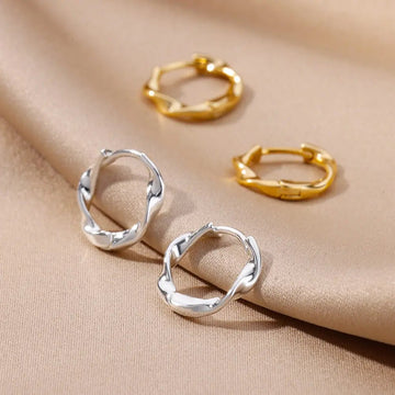 Stainless Steel Vintage Elegant Round Hoop Earrings - LaVie Jewelery