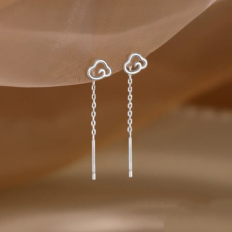 Korean Style Long Tassel Heart Drop Earrings - LaVie Jewelery